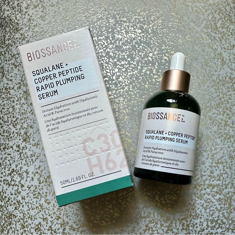 NEW, in box - Biossance Squalane + Copper Peptide Rapid Plumping Serum - Picture 2 of 8